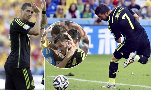 Aksi Tendangan Tumit Villa Selamatkan `Muka` Spanyol 